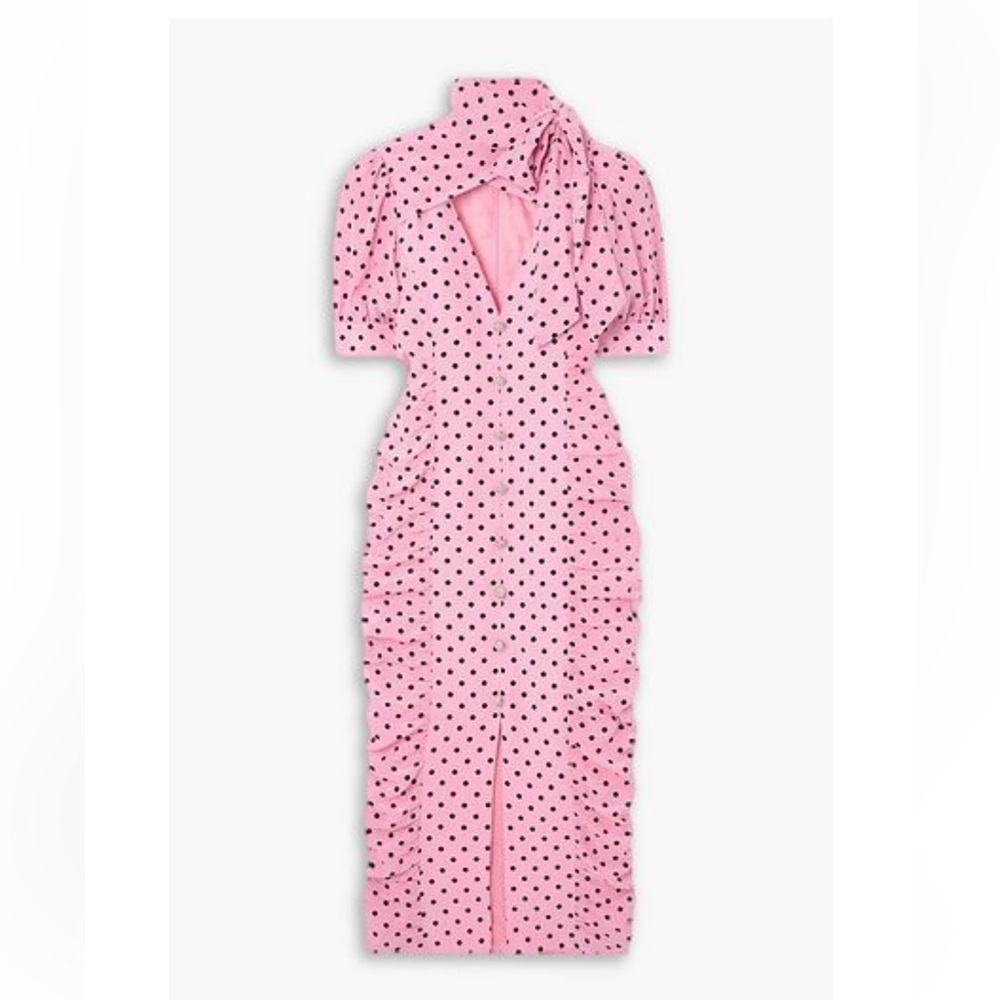 Alessandra Rich Pink Polka Dot Dress